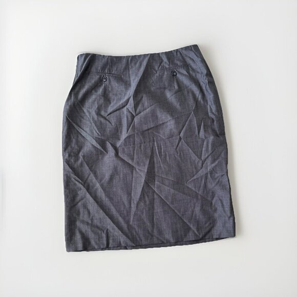 Max Mara Womens Pencil Skirt Gray Size Large Faux Wrap Side Zipper - Picture 5 of 7
